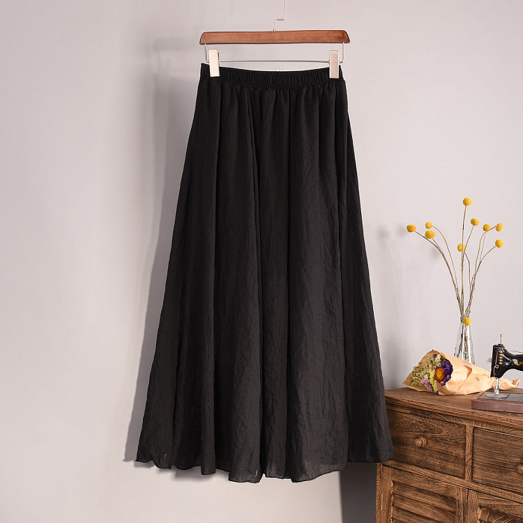 Linen A- Line Skirt Pleated