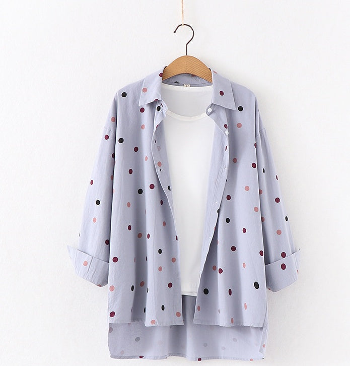 Polka Dot Print Blouse Shirts