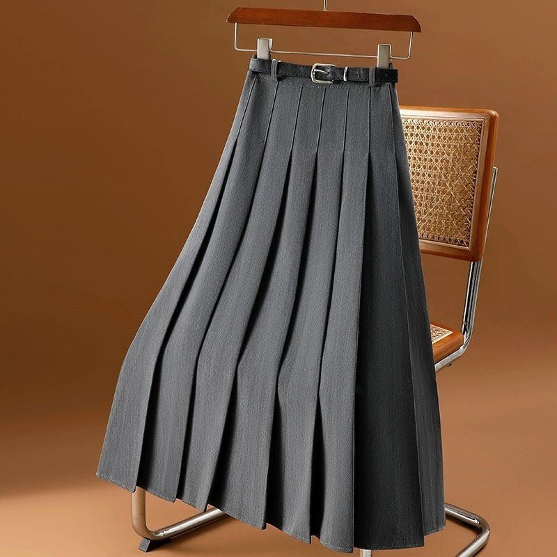 Gray Mid-length Skirt