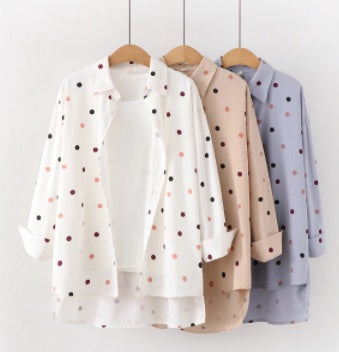 Polka Dot Print Blouse Shirts