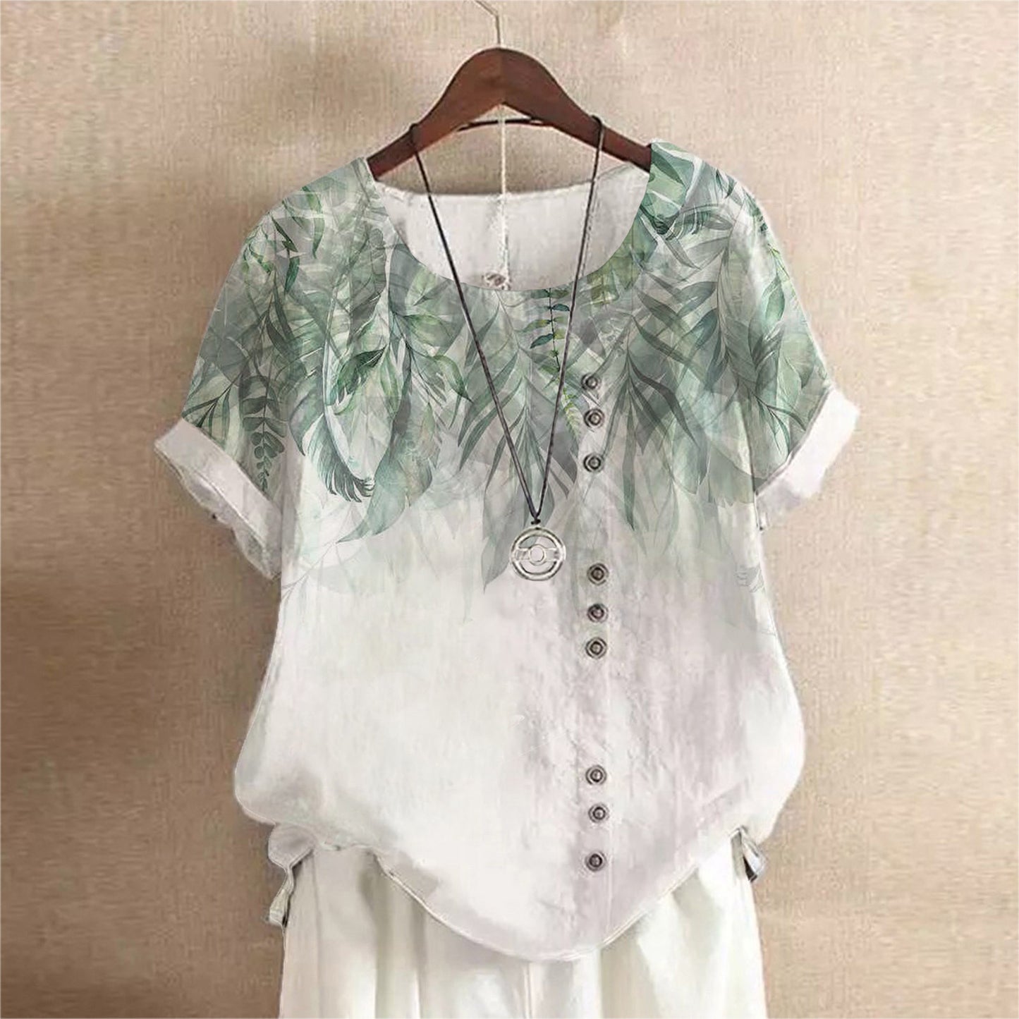 Retro Cotton And Linen Printed Loose Shirt