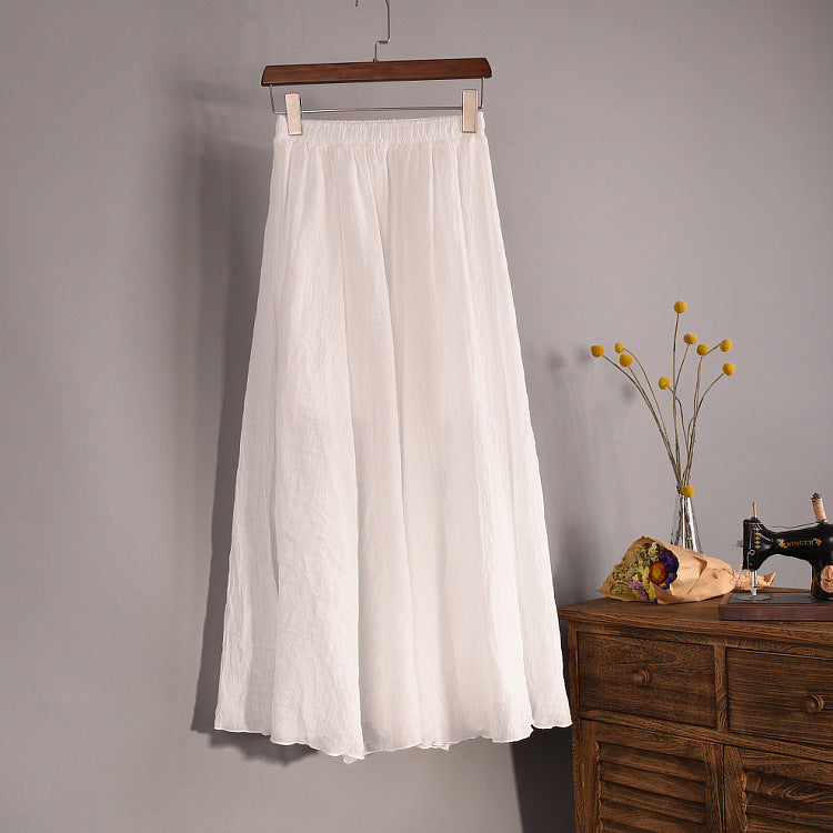 Linen A- Line Skirt Pleated