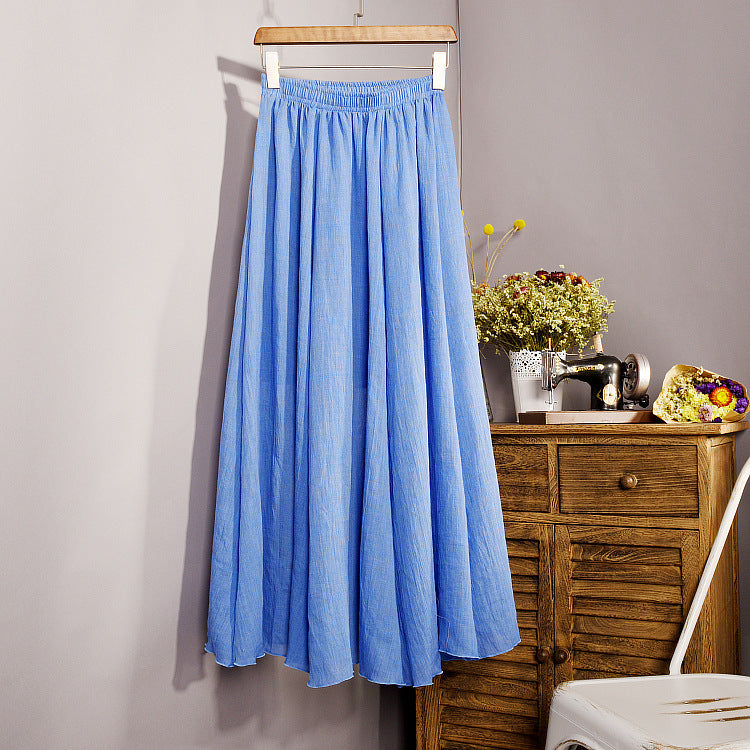 Linen A- Line Skirt Pleated