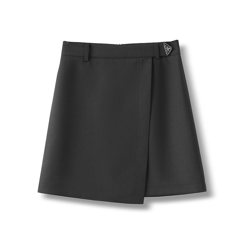 High Waist A- Line Versatile Irregular Skirt