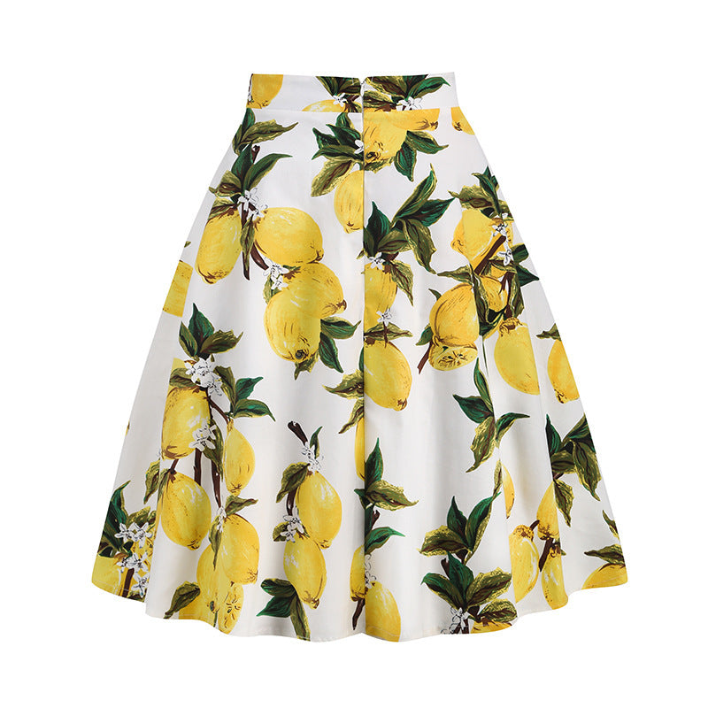 Vintage Printed Hepburn Floral Skirt