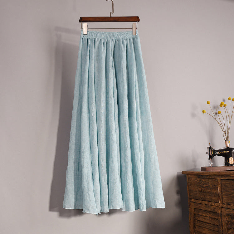 Linen A- Line Skirt Pleated