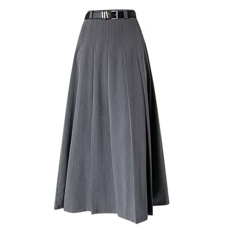 Gray Mid-length Skirt