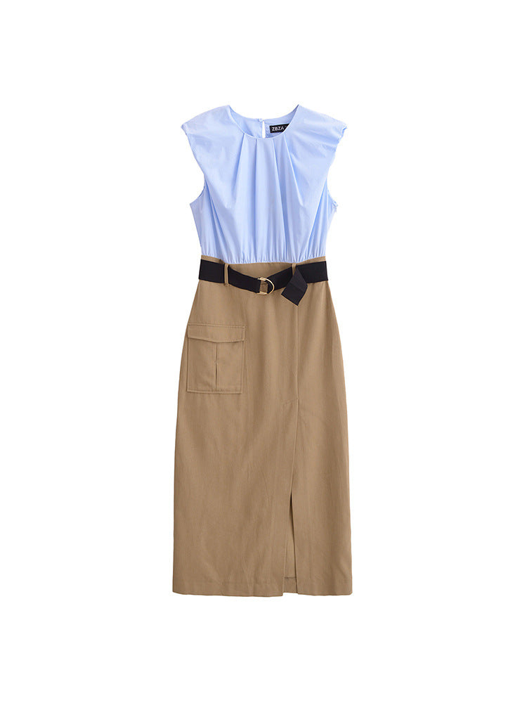 Wind Belt Midi Skirt Dress