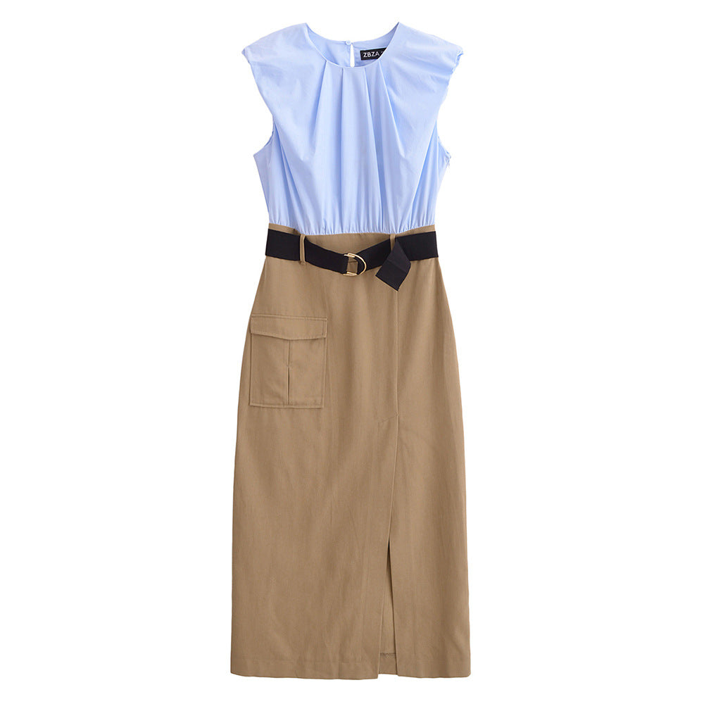 Wind Belt Midi Skirt Dress