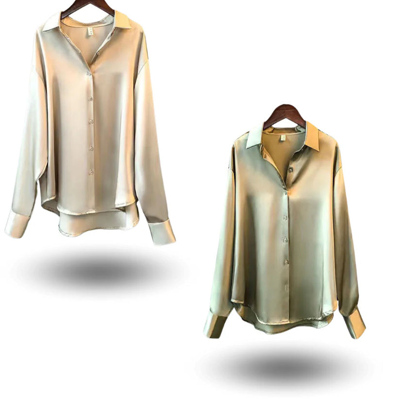 Long-sleeved Satin Shirt