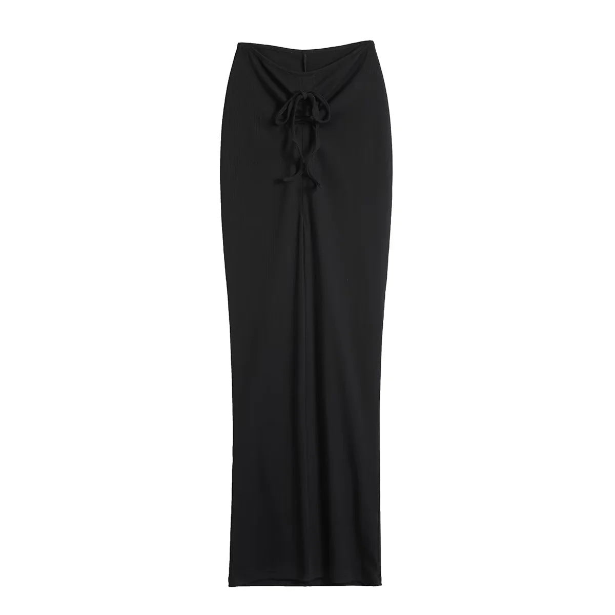 High Waist Drawstring Tight A- Line Skirt