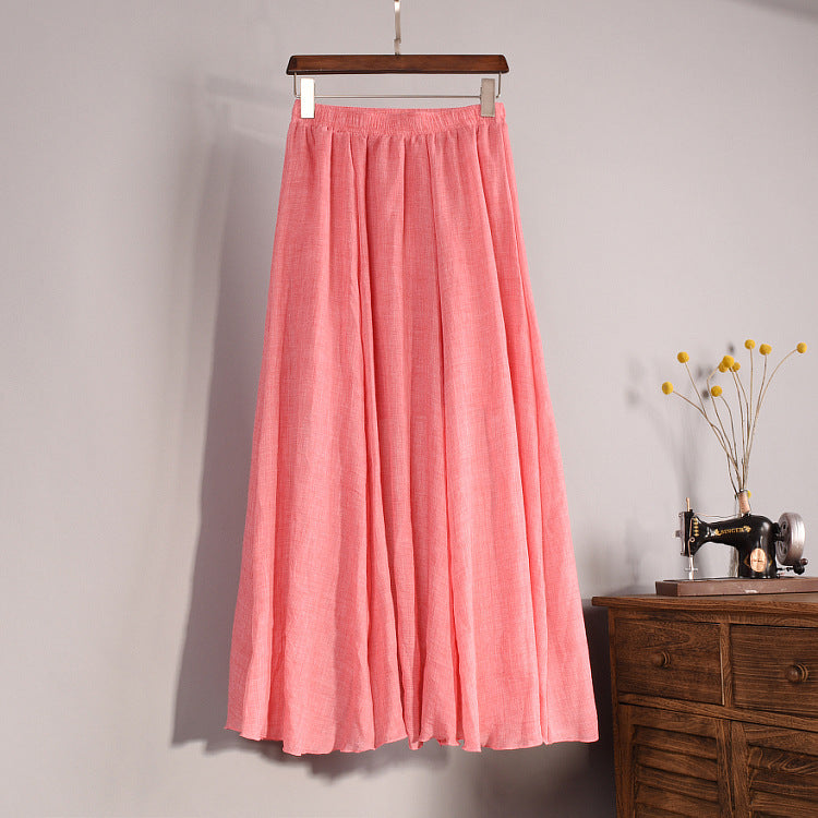 Linen A- Line Skirt Pleated