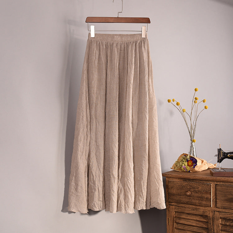 Linen A- Line Skirt Pleated