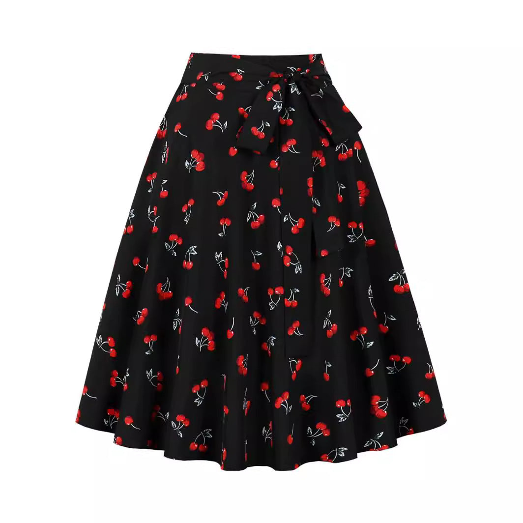 Spring Series Belt Printing Fashion Skirt