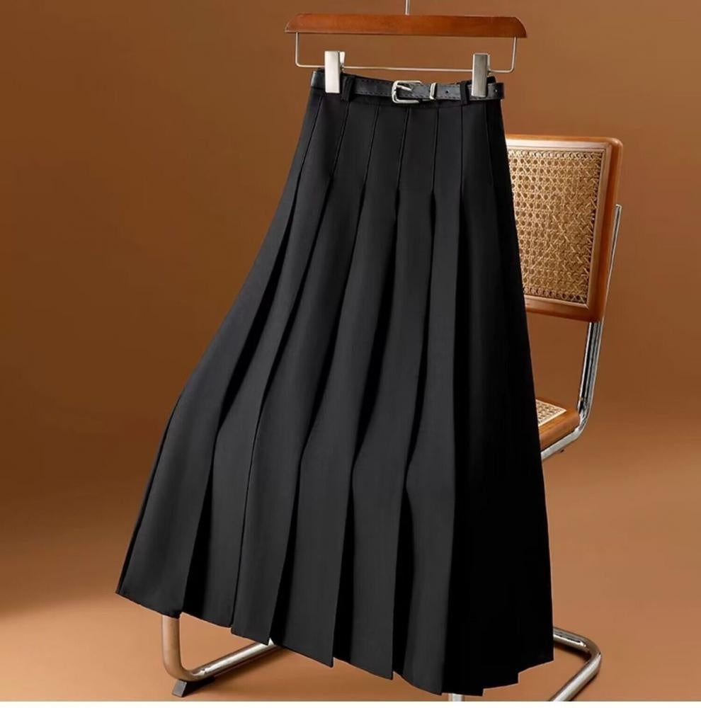 Gray Mid-length Skirt